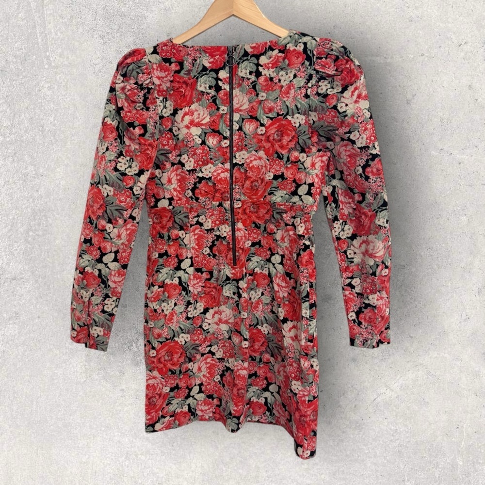 NWT free people Kapowski Floral Puff-Sleeve Mini Dress - Picture 5 of 7